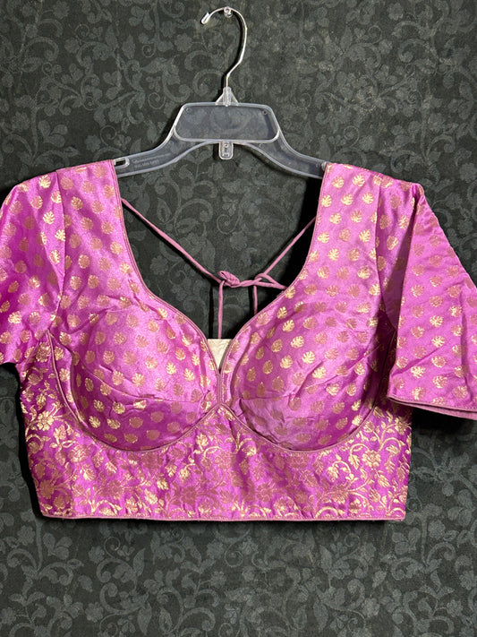 Jacquard silk blouse : light purple ( vegan silk)