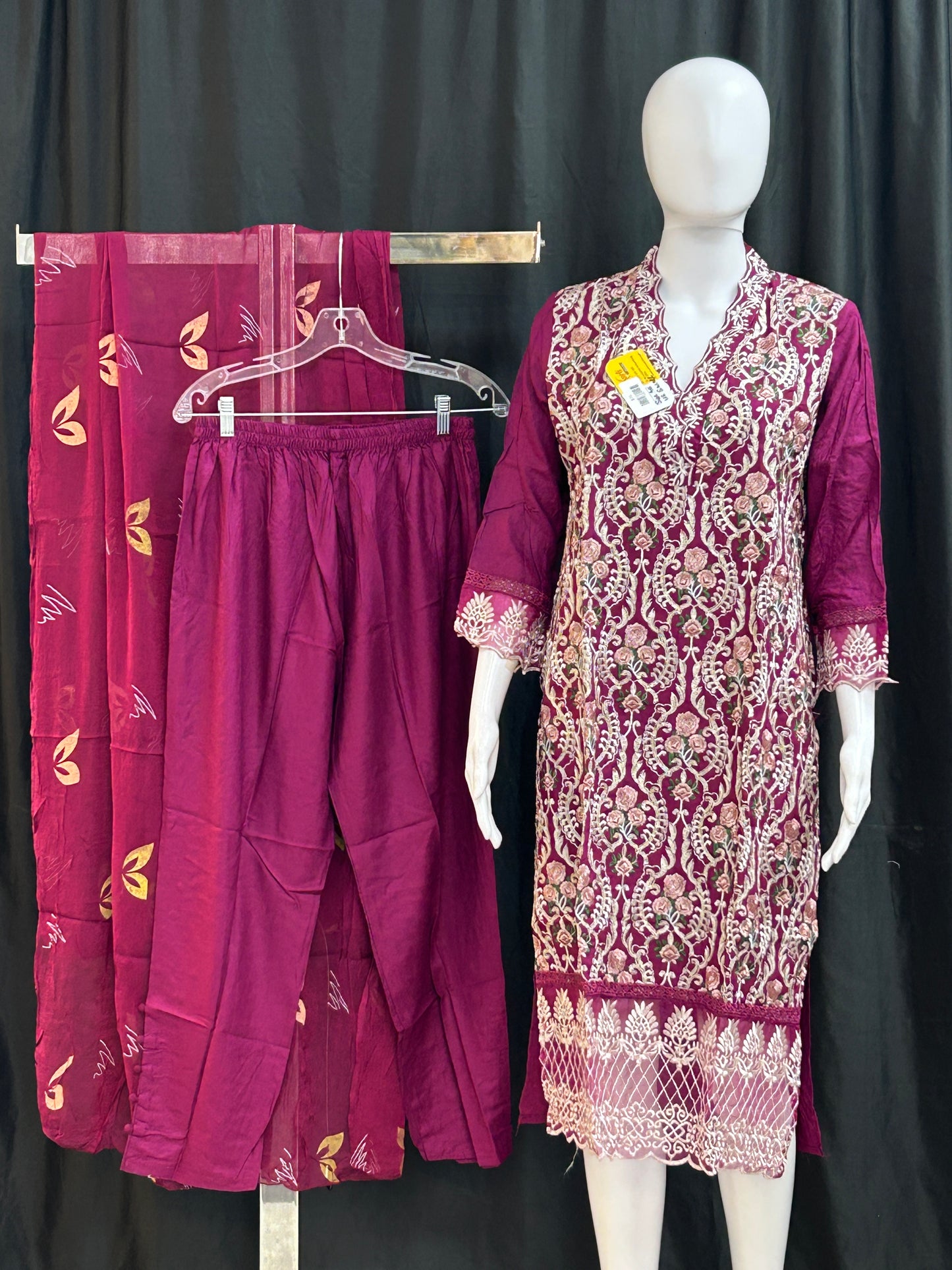 Embroidered party wear suit by Kurti Connection USA