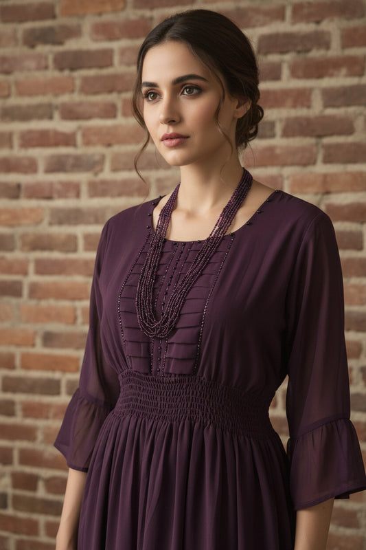 Purple chiffon dress