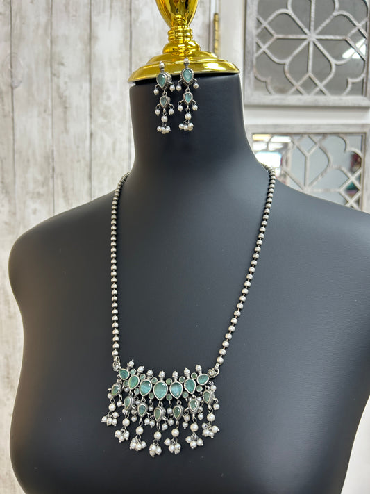 Oxidized necklace set by Kurti Connection USA