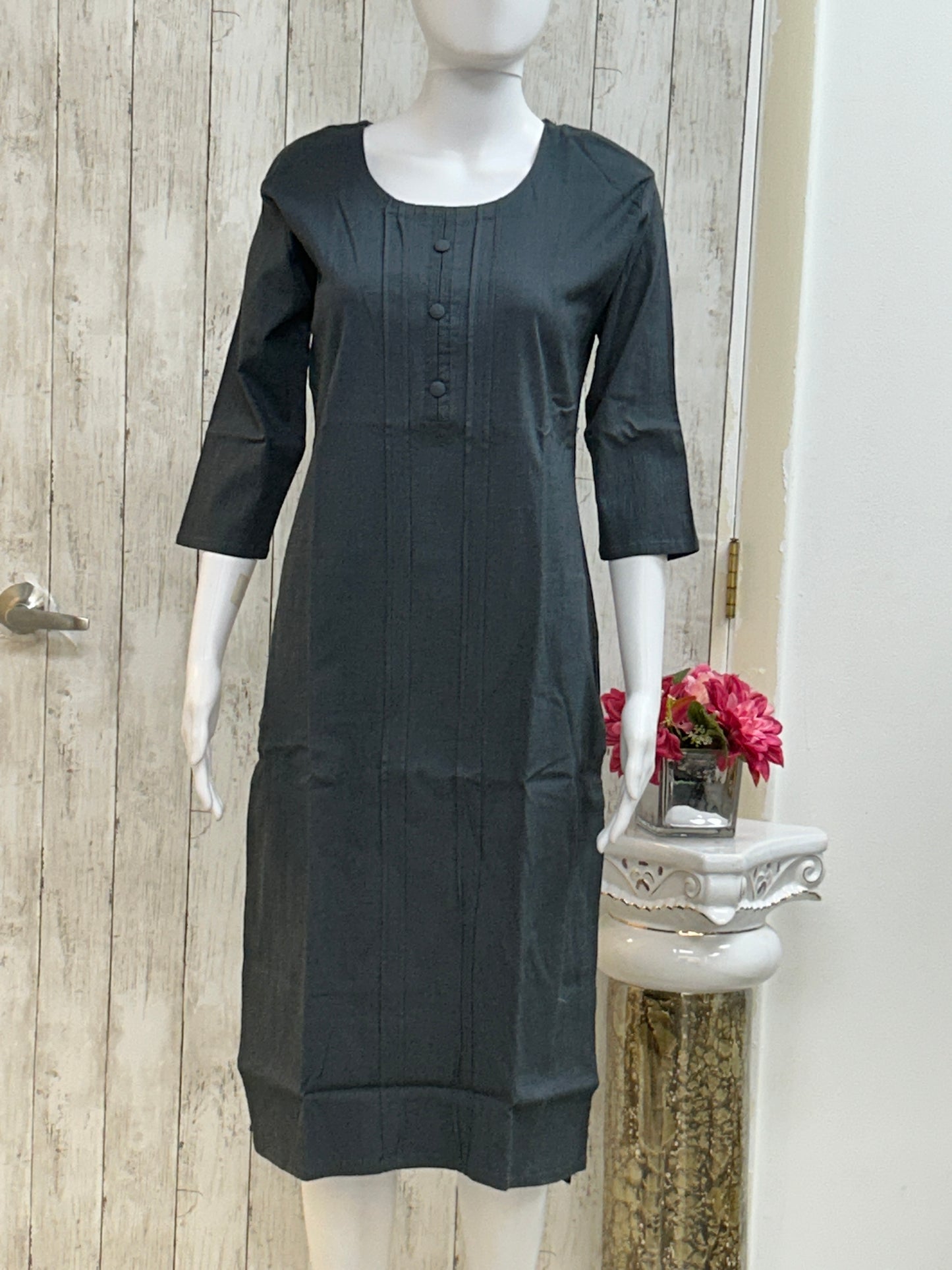 Strechable Kurti | grey Kurti by Kurti Connection USA