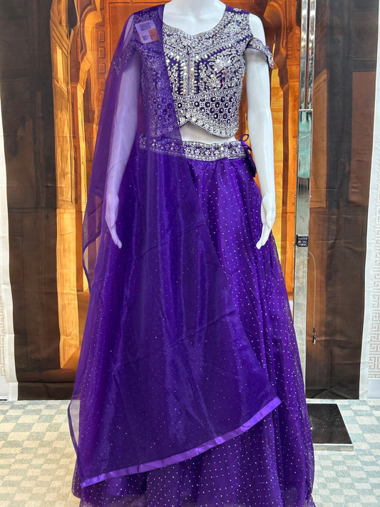 Purple lehenga Choli set by Kurti Connection USA