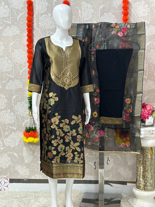 Banarasi silk salwar suit - Kurti Connection USA