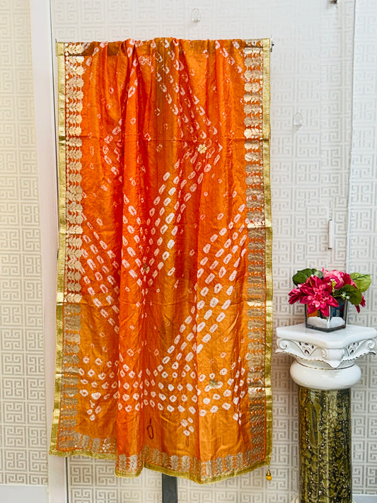 Gita Patti Bandhani dupatta by Kurti Connection USA