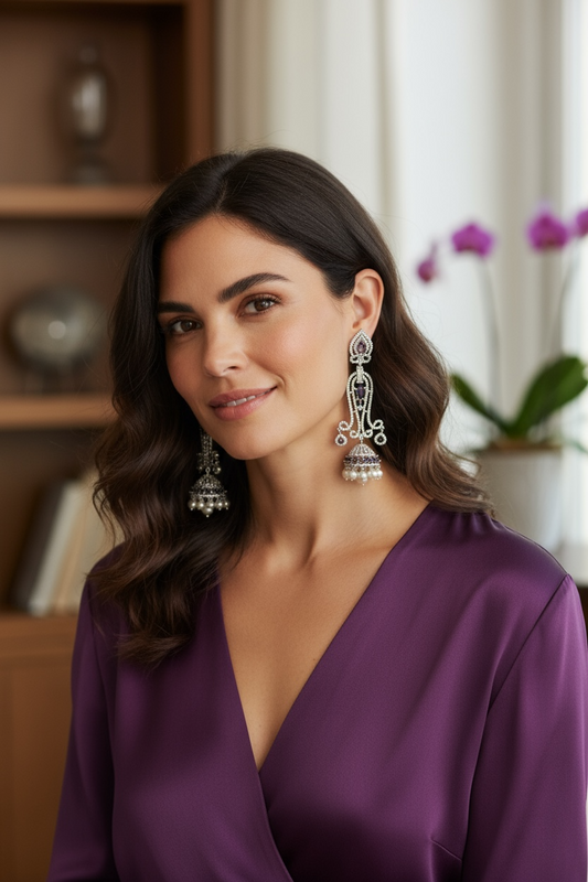 AD Long earrings by Kurti Connection USA