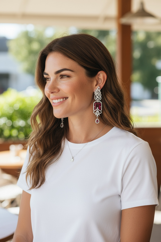 Statement earrings: AD earrings by Kurti Connection USA