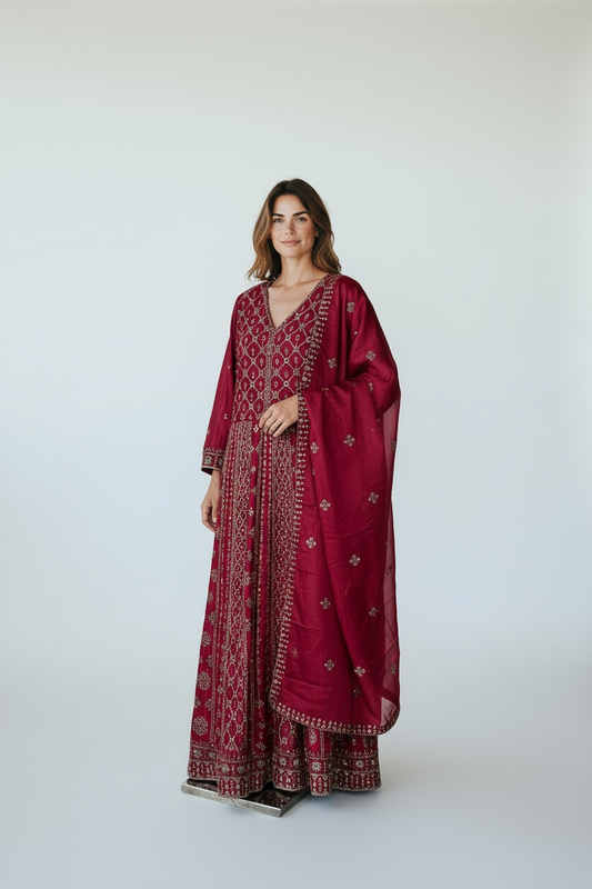 Designer long gown / Indo western by Kurti Connection USA