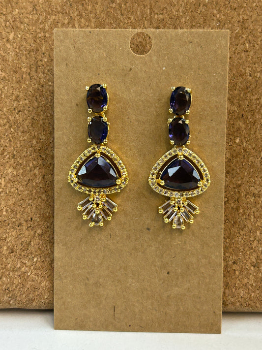 Purple AD EARRINGS by Kurti Connection USA