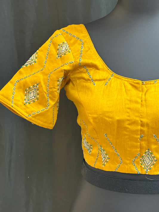 Raw silk blouse by Kurti Connection USA