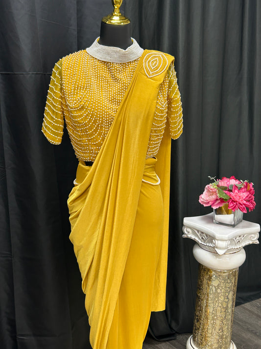 Readymade saree with blouse by Kurti Connection USA