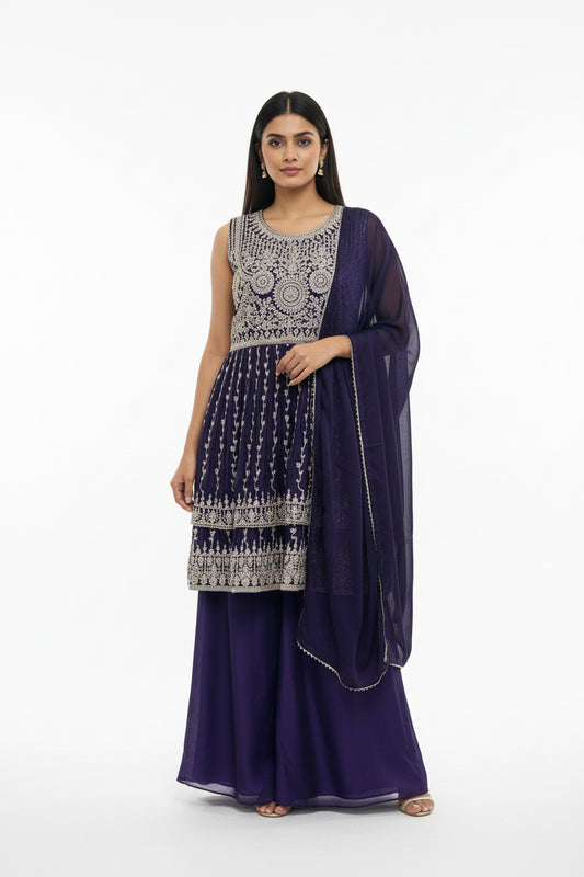 Purple sharara suit