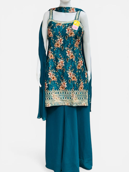 Chinon silk sharara set