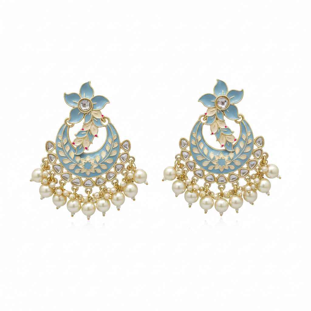 Light Blue chandbali earrings