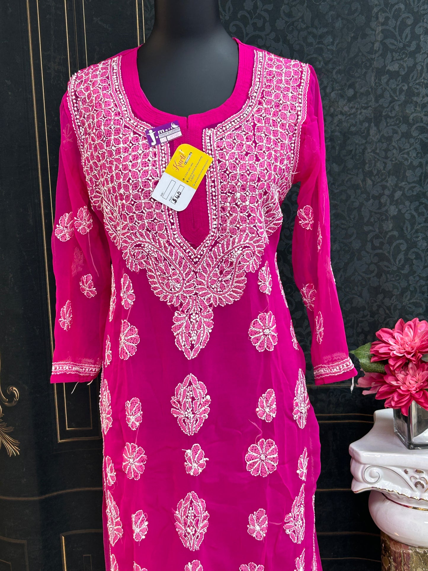 Chiffon Chikankari kurti