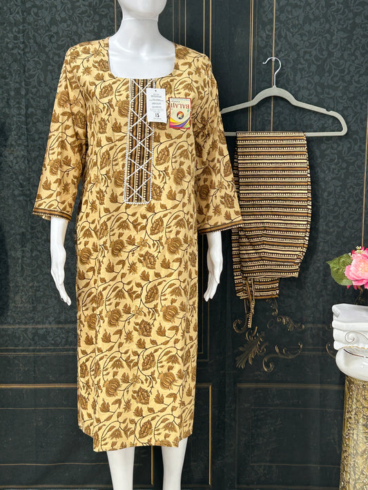 Cotton Kurti pant set - Kurti Connection USA