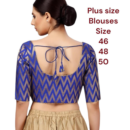 Royal blue blouse : plus size blouse - Kurti Connection USA