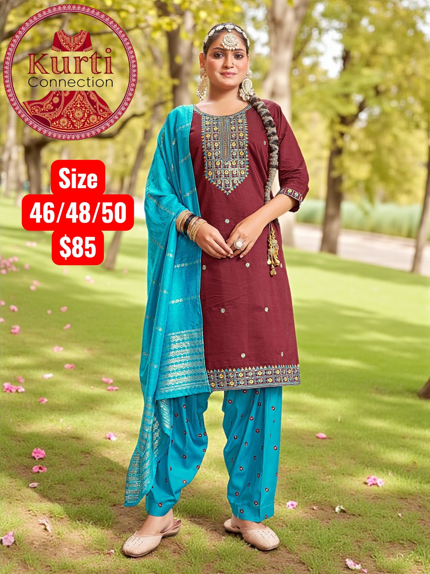 Queen : rayon patiala suit by Kurti Connection USA