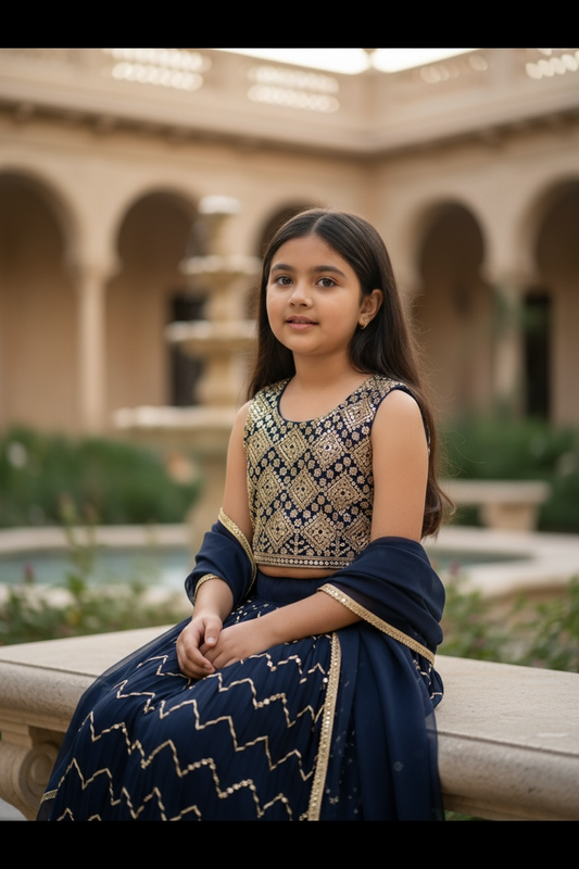 Girls Lehenga Choli - Kids Traditional Ethnic Set by Kurti Connection USA