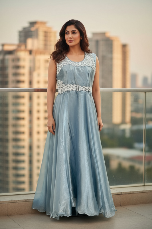 Party wear long dress by Kurti Connection USA