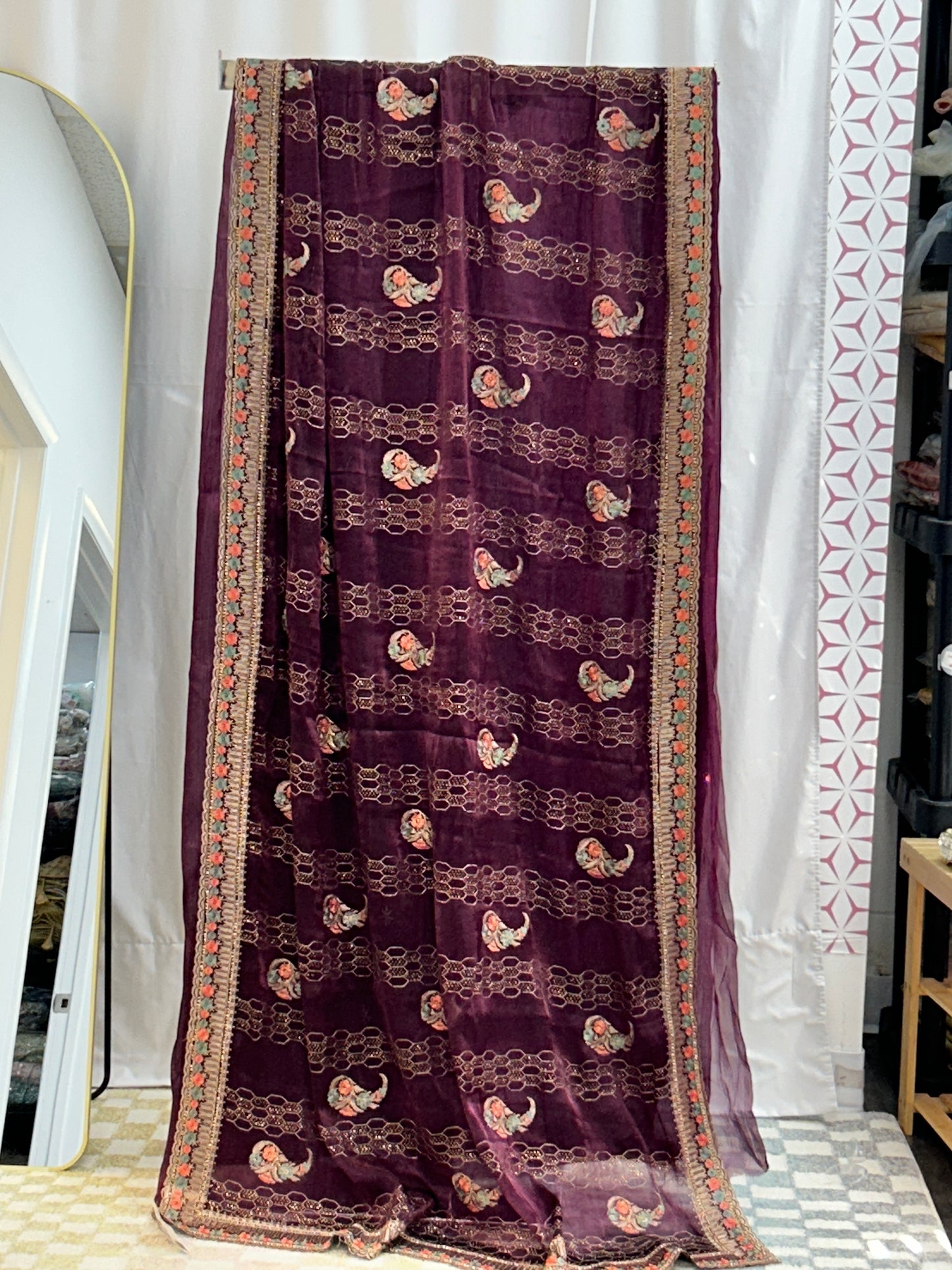 Chiffon silk saree : cocktail saree - Kurti Connection USA