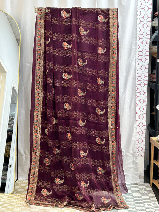 Chiffon silk saree : cocktail saree - Kurti Connection USA