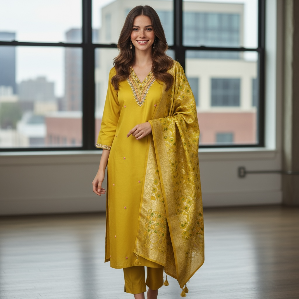 Modal silk suit - Kurti Connection USA