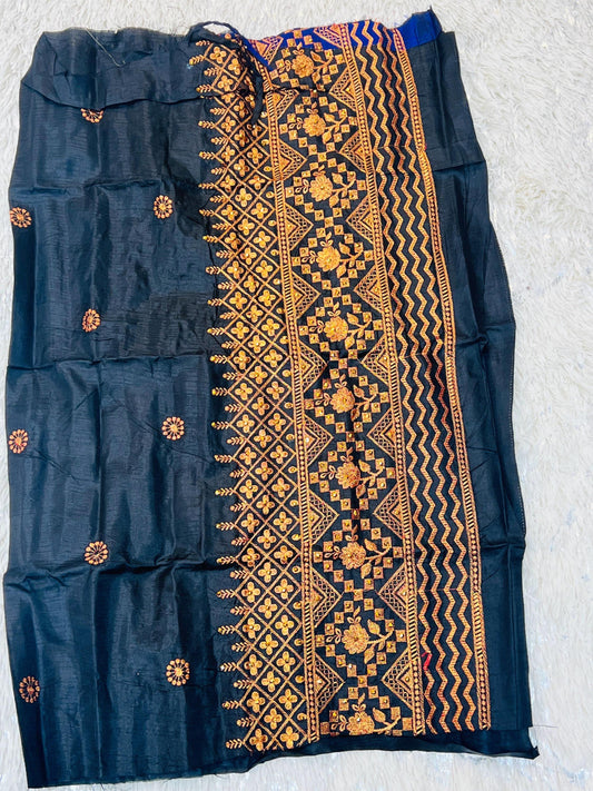 Embroidered blouse piece / unstitched blouse piece / silk material - Kurti Connection USA