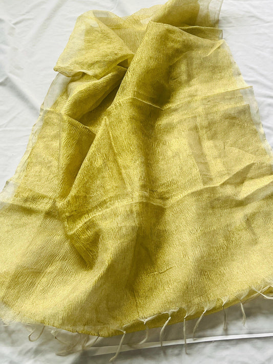 Pure tissue golden dupatta - Kurti Connection USA