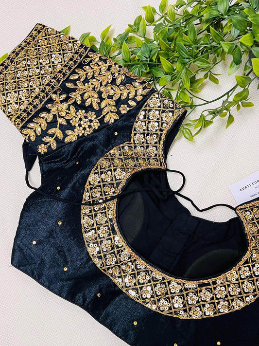 Silk blouse : front hooks | colors available - Kurti Connection USA