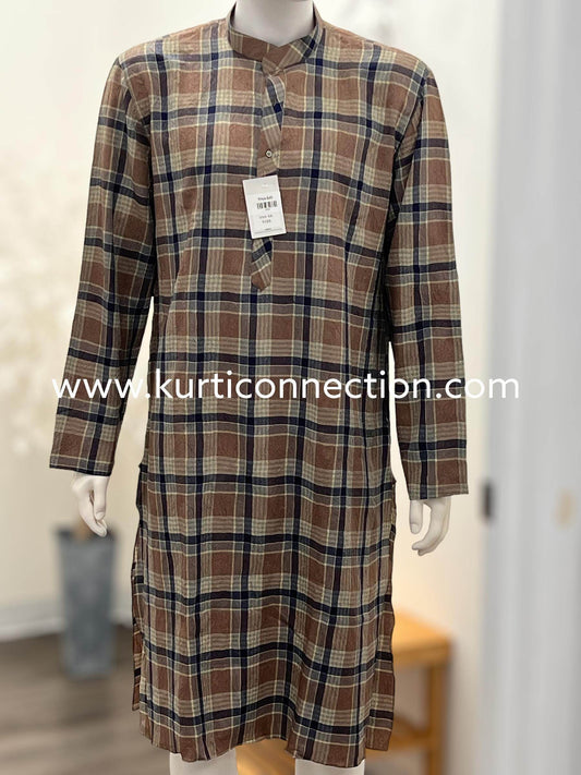 Check pattern Kurta (Pant not included ) - Kurti Connection USA