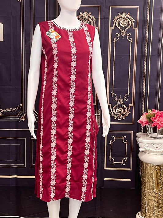 Embroidered kurti - Kurti Connection USA