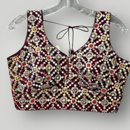 Readymade blouse | Wine color - Kurti Connection USA