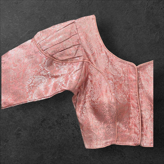 Peach silver blouse - Kurti Connection USA