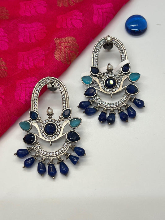 Silver look alike earrings - Kurti Connection USA