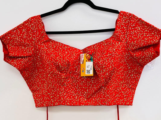 Party wear silk blouse | Red blouse - Kurti Connection USA