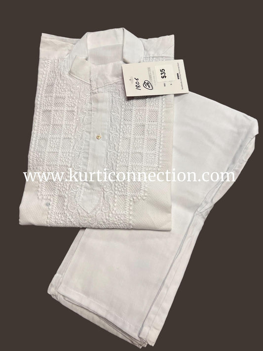White kurta pajaama for boys - Kurti Connection USA