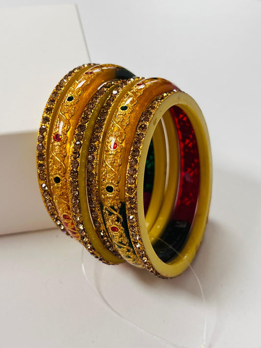 Multi color stone bangles - Kurti Connection USA