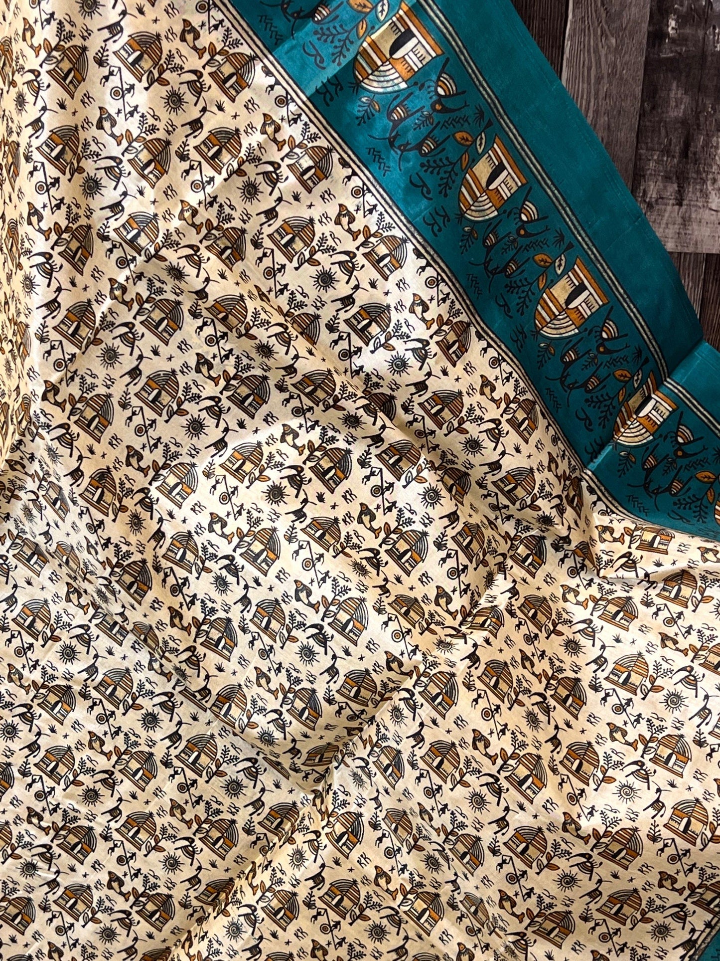 Printed silk saree - Kurti Connection USA