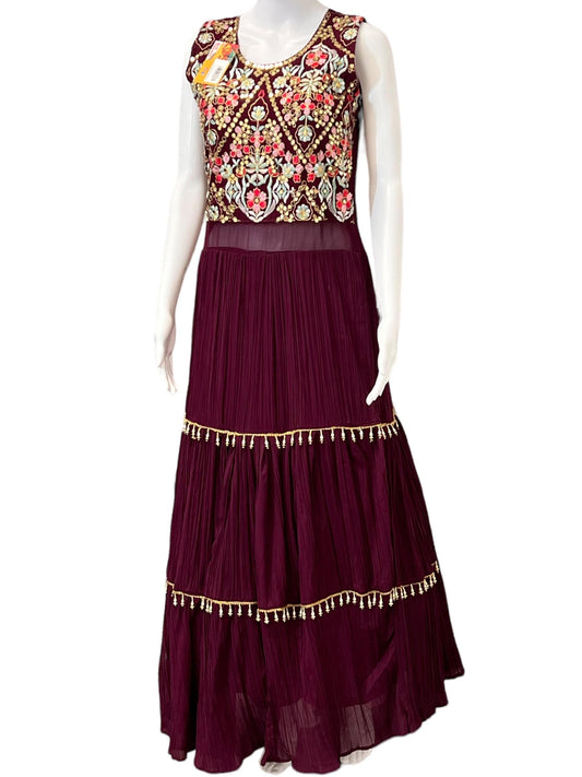 Georgette long gown - Kurti Connection USA