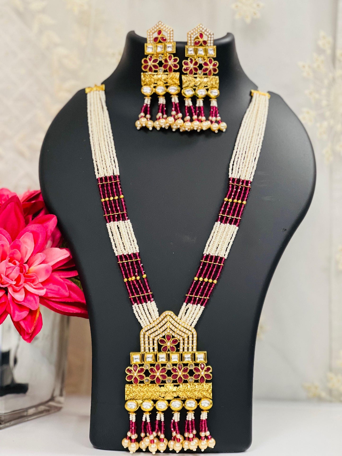 Pearl necklace set - Kurti Connection USA