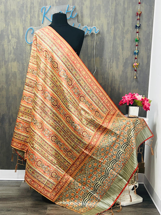 Digital print silk dupatta - Kurti Connection USA
