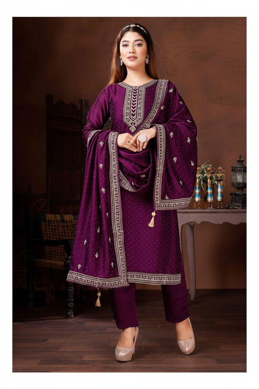 Silk salwar suit by Kurti Connection USA