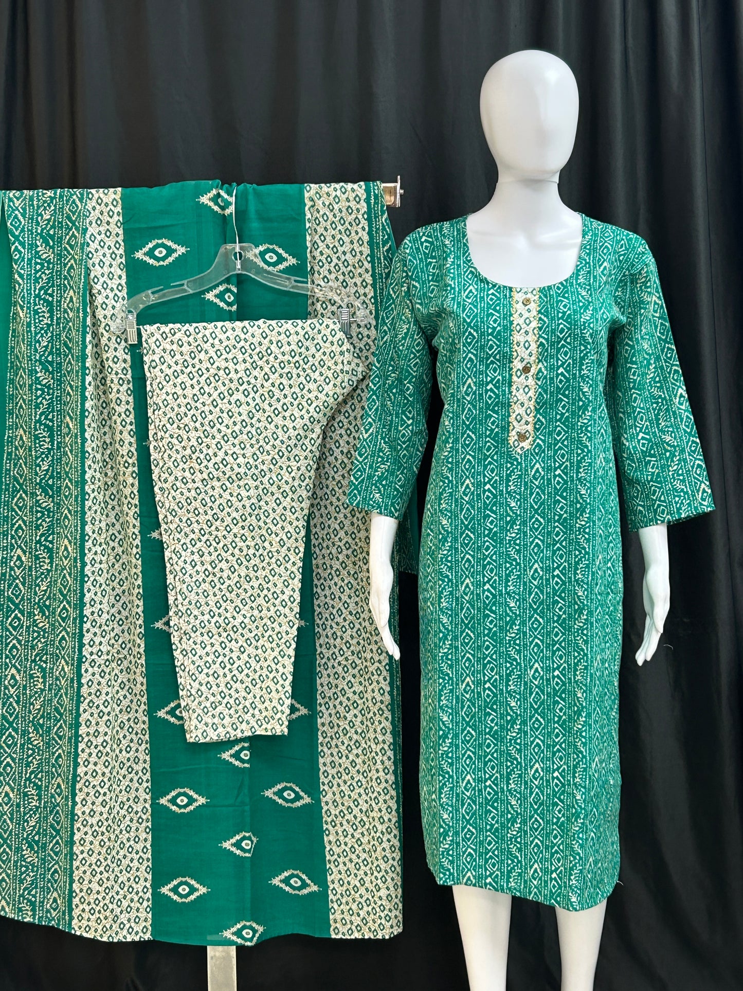 Cotton salwar suit / printed salwar suit by Kurti Connection USA