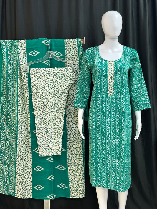 Cotton salwar suit / printed salwar suit by Kurti Connection USA