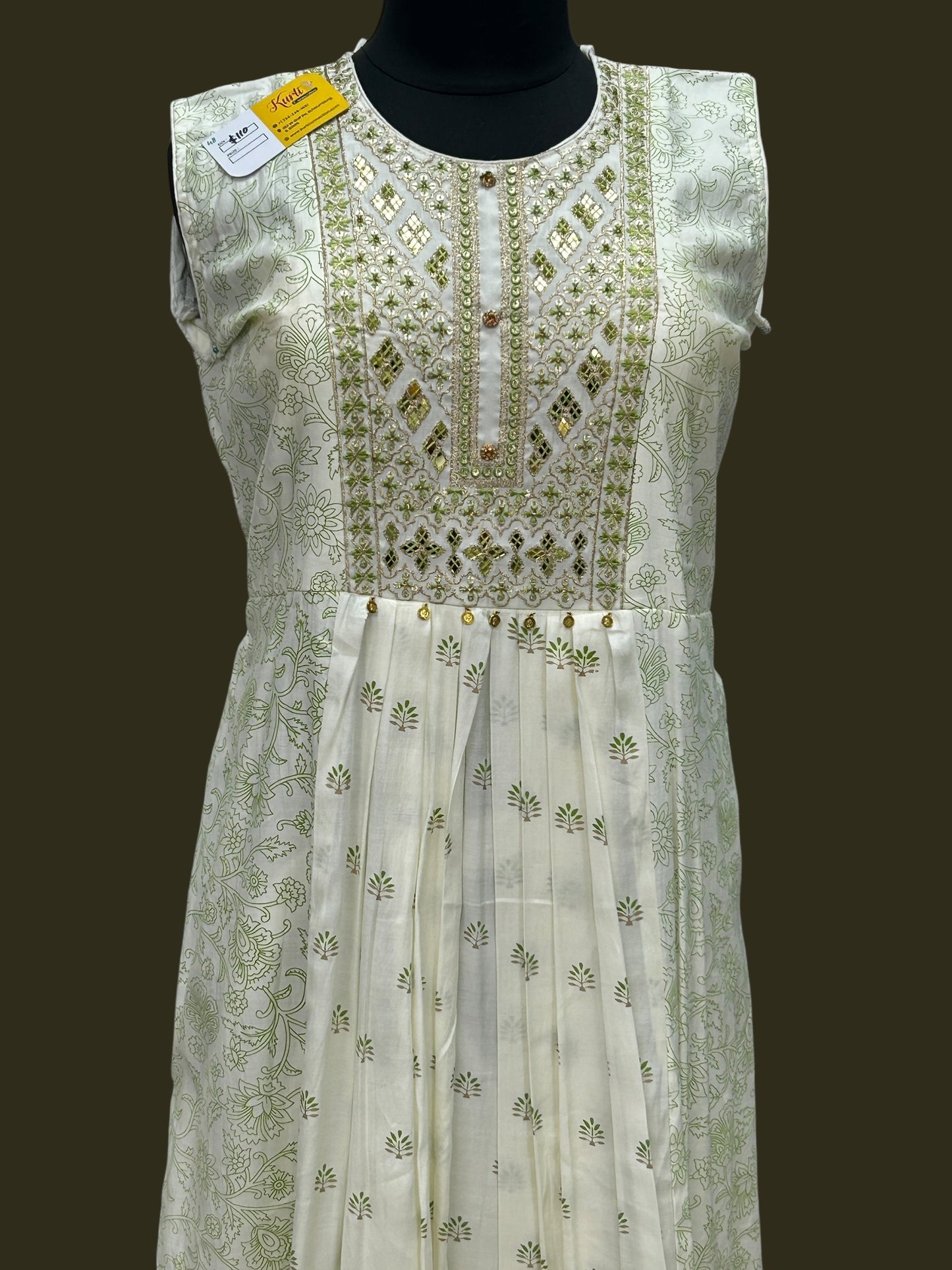 Chanderi silk long kurti set by Kurti Connection USA