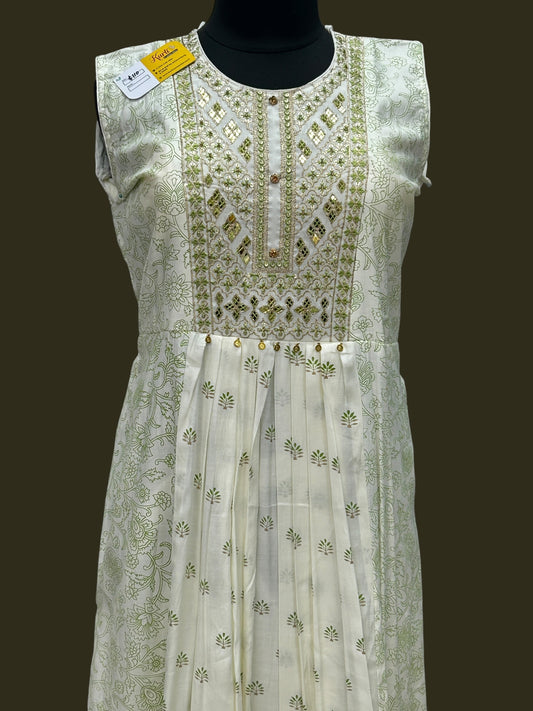 Chanderi silk long kurti set by Kurti Connection USA