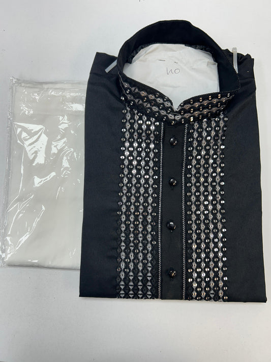 Black : Kurta pajama set by Kurti Connection USA