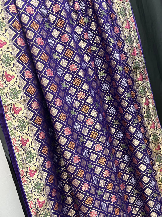Patola bandhani saree with ready to wear blouse by Kurti Connection USA