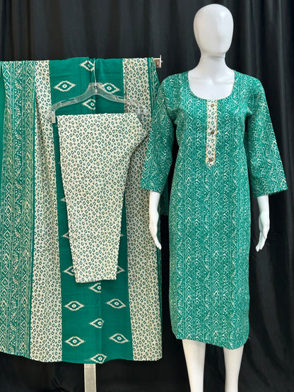 Cotton salwar suit / printed salwar suit by Kurti Connection USA