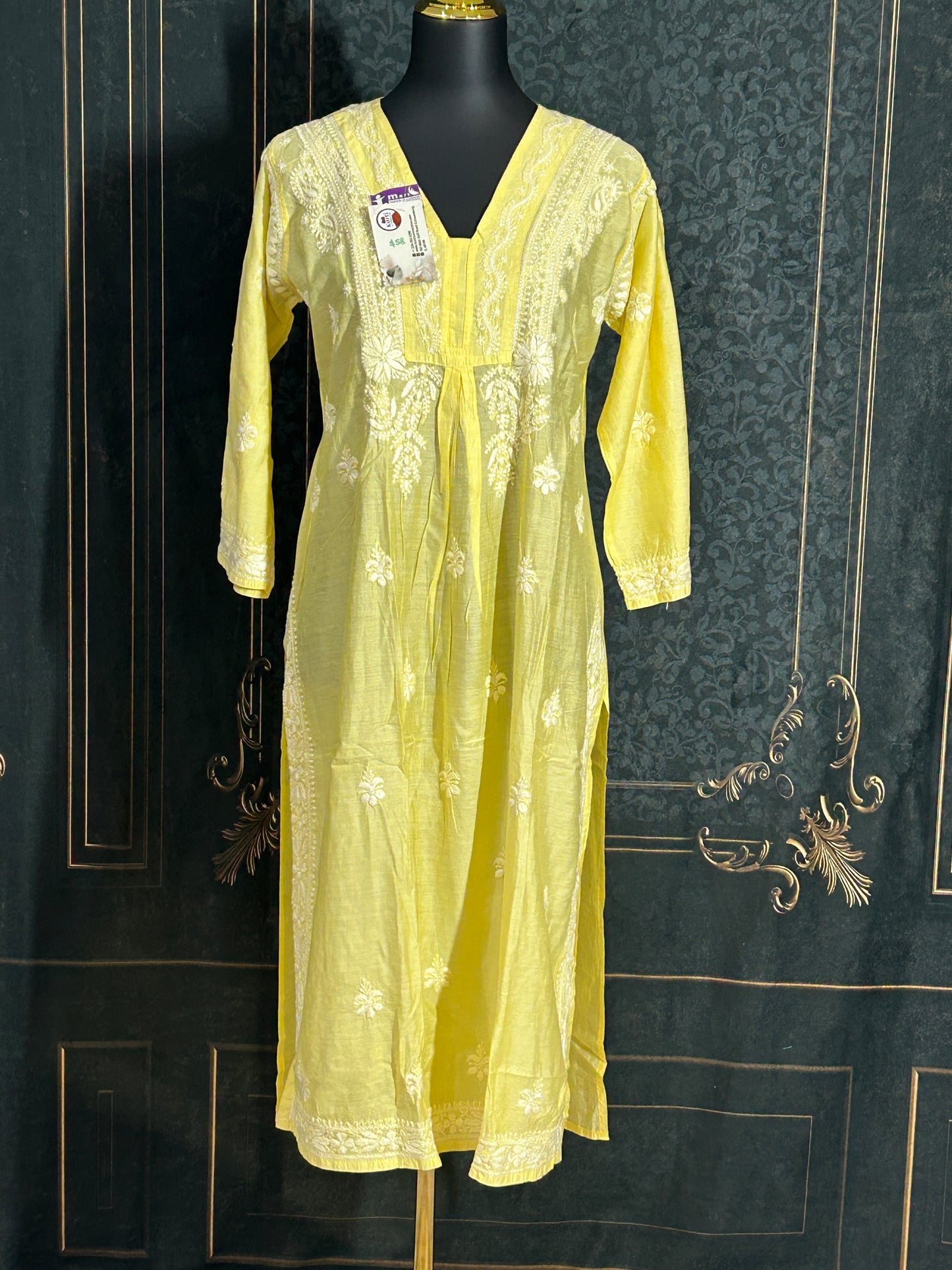Modal silk chikankari kurti by Kurti Connection USA